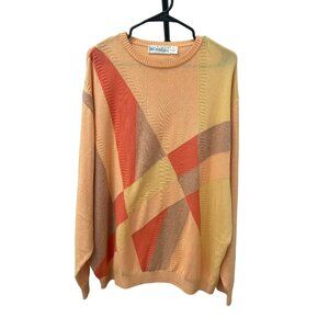 Vintage 90s St. Croix Knits Geometric Pattern Sweater XXL Multi Color